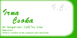 irma csoka business card